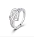 Cafurty Women's Silver Love Heart Alloy Wedding Ring