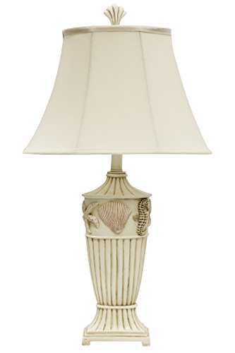 Collective-Design-720354120956-Nautical-Coastal-Starfish-Seahorse-and-Seashell-Table-Lamp-Cream Collective Design 720354120956 Nautical Coastal Starfish, Seahorse, and Seashell Table Lamp, Cream