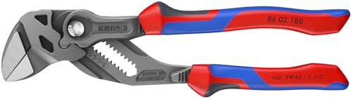 KNIPEX Tools 86 02 180 Pliers Wrench, Black Finish Comfort Grip, 7.25"