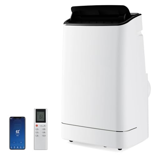 SIMOE 15000 BTU Portable Air Conditioner, with Heat, Auto Swing 4-in-1 AC Unit for Rooms up to 800 Sq.Ft, 24H Timer, with Built-in Dehumidifier, Remote Control/APP Control & Window Kit