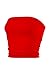 Kurve Women’s Strapless Tube Top - Medium Length Seamless Bandeau Stretchy Sexy Bra Tops, UPF 50+ (Made in USA), Red, X-Small/Medium