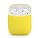 ZALU Compatible for AirPods Case, 0.8mm Ultra-Thin Version, Premium Protective Silicone Cover Skin for AirPods Charging Case 2 & 1 [Front LED Visible] [Wireless Rechargeable] (Yellow)