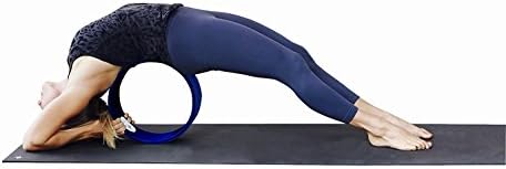 Yoga Wheel - Comfortable Dharma Fitness Yoga Prop Wheel - Perfect Yoga Roller Stretching, Backbends Support & For Pose Exploration - 13x5 Inch Wide Blue Yoga and Pilates Support by The Health Gurus