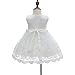 Silver Mermaid Baby Girls Christening Baptism Dress 2 Piece Floral Lace Baptism Gown Christening Dress Set(6M,White)