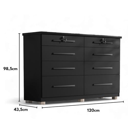 Comoda Monza 8 Gav Com Pés Onix