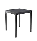 Target Marketing Systems Counter Height Belfast Table with Apron Trimmed Edges and Shaker Shaped Legs, Black