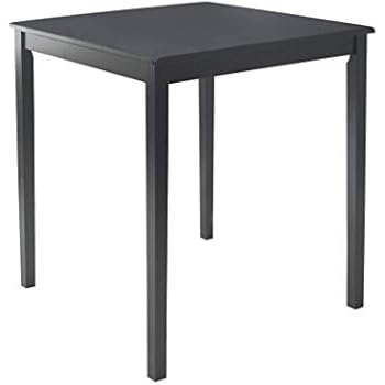 Target Marketing Systems Counter Height Belfast Table with Apron Trimmed Edges and Shaker Shaped Legs, Black