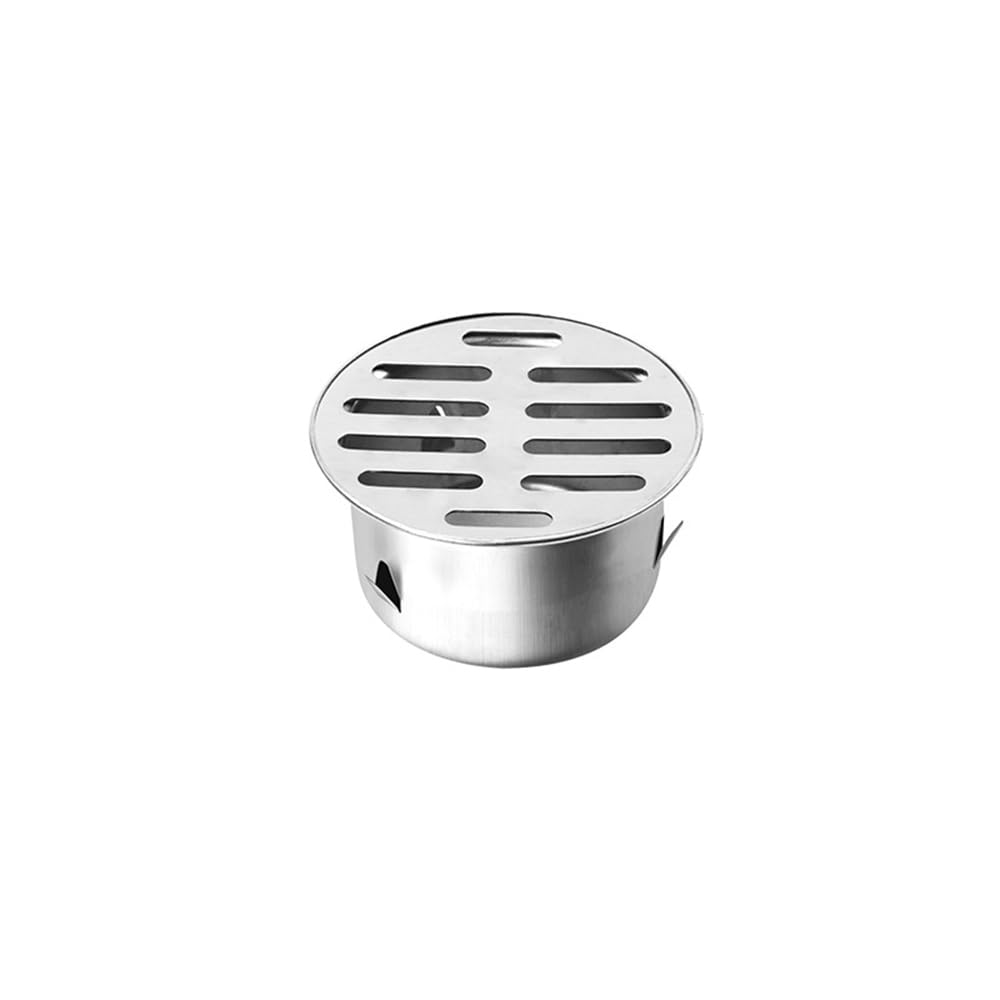 Leliafleury Stainless Steel Drain Cover Round Floor Drain Cover Removable Drainage Filter for Outdoor Roof Balcony Yard, 75 Flat Mouth