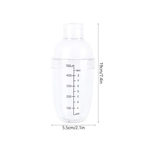 TOPBATHY Cocktail-Shaker aus Harz, für Barkeeper, Cocktail, Mixbecher, Milch, Tee, Kunststoff, mit Skala, 530 ml – Bild 4