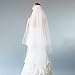 2 Tier Lace Wedding Bridal Veil with Comb Ivory Cut Edge Waltz Length