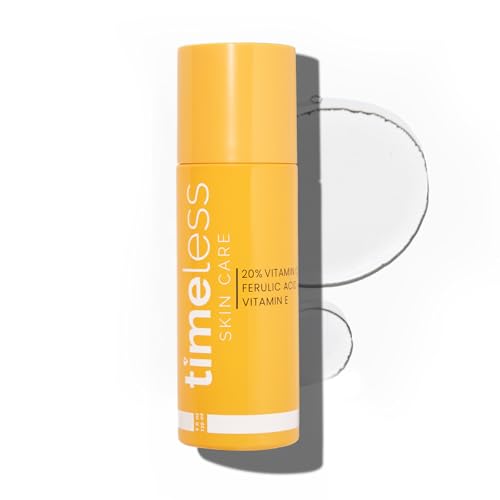Timeless Skin Care Vitamin C Serum with Vitamin E & Ferulic Acid - Brightening Serum - for Oily & Dry Skin - Fragrance-Free - 4 oz