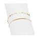 Zealmer Delicate Layered Gold Bracelet Set Disc Hand Bracelet with Curved Tube 2 Pieces
