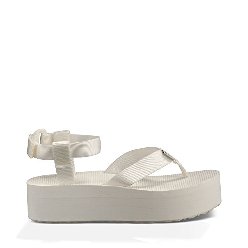 Teva Women's Flatform Platform Ankle Sandal, Bright White, 8 M US