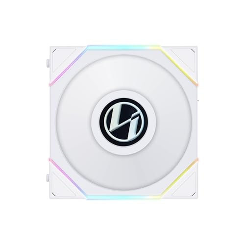 Photo 1 of Lian Li UNI Fan TL LCD 120 Reverse Blade ARGB Fan -FDB Bearing- Daisy-Chain Style - Dual Zone Lighting Effects- White- Single Pack - Without Controller - (12RTLLCD1W.US)