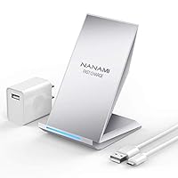 NANAMI Fast Wireless Charger, Qi Certified Wireless Charging Stand [with QC2.0 Adapter] Compatible iPhone 11/11 Pro/11 Pro Max/XR/XS Max/XS/X/8/8 Plus,10W for Samsung Galaxy S10+/S9/S8/S7/Note 10/9/8