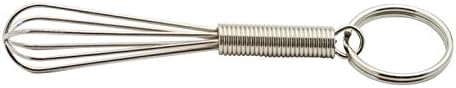 Weis Keyring Cocktail Whisk 8 cm, Steel, Silver, 8 x 2 x 2 cm