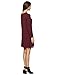 Kissky Women's Basic Long Sleeve Pockets Casual Swing Plain Tshirt Dress (M, Burgundy)