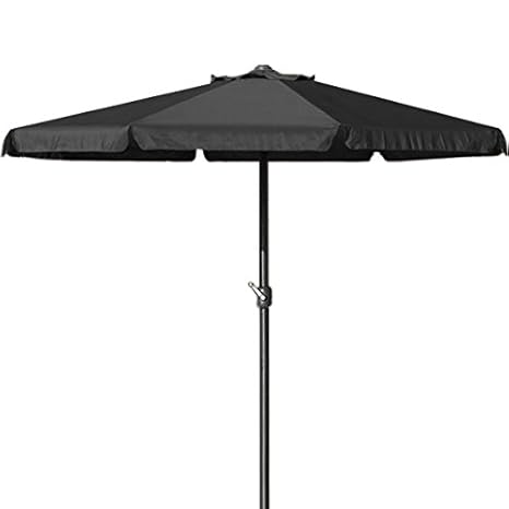 Deuba Sonnenschirm I 330cm I wasserabweisend I Aluminium I schwarz - Kurbelschirm Ampelschirm Marktschirm Gartenschirm Terras