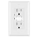 BESTTEN 15A Self-Test GFCI Receptacle with Auto LED Guide Light, Tamper-Resistant Ground Fault Circuit Interrupter Outlet, UL Listed, White