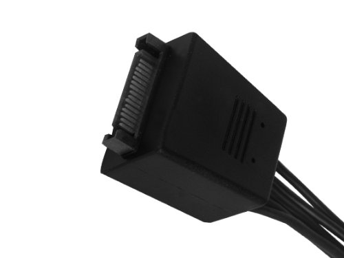 Silverstone Tek Super Flexible 4-in-1 SATA Power Adapter Cable with Power Stabilizing Capacitors (CP06-E4)