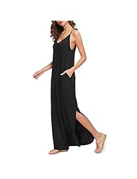Century Star Vestido largo de mujer con tirantes sueltos y bolsillos para la playa
