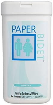 Paper Bidet (NEW!)- Flushable, Biodegradable, Unscented Moist Toilet Wipes 240 count (12 Canisters Per Order)**On Sale**