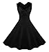 KILLREAL Women's 1950s Cut Out V-Neck Vintage Casual Party Cocktail Swing Dress