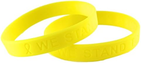 Yellow Ribbon Awareness Silicone Bracelet