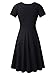 MSBASIC Sun Dresses Women Summer Casual Short Sleeve Flared Flowy Wrap Dress for Women X-Large Black
