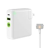 icalla 60W Charger for MacBook Pro 13 inch Retina(Late 2012-Early 2015),3 in 1 Replacement Charger for 60W Magsafe 2 Power Adapter T-Tip A1425 A1435 A1502 Apple MBP MAC Pro Charger w/USB-A USB-C Port