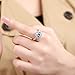 Jiangyue Lady Rings Halo Big Stone AAA Cubic Zirconia Rhodium Plated Party Solitaire Jewelry Mother 's Day Gift Size 5-10