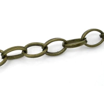 SiAura Material 4m Antikbronze Gliederkette 8x6mm Schmuckkette