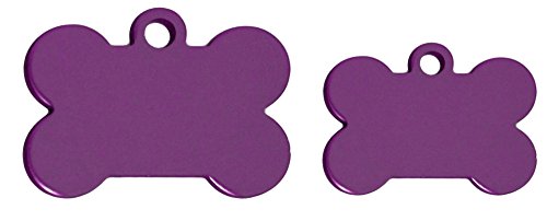 10 Bulk Wholesale Blank Bone Shape Premium Pet Id Tag, 9 Colors, 2 Sizes to Choose From (Purple, Mini)