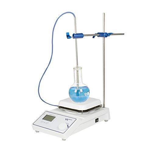 Parco Scientific P1007-HS-T Digital Hotplate Magnetic Stirrer w/Temperature Probe & Support Stand | 380°C Temperature Range, 5.5" x 5.5" Ceramic Coated Plate | LCD Display & 2 Magnetic Stir Bars