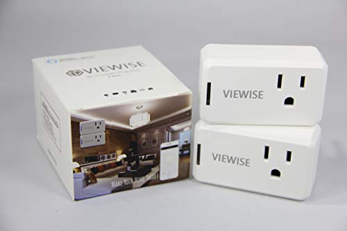 VIEWISE Smart Plug Mini, Wi-Fi Switch Outlet Socket, No Hub Required, Compatible with Alexa, Control your Devices from Anywhere, Mini Size, Amazon Echo Voice Control, Remote Control (2 Pack)