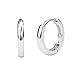 14k White Gold Small 1.5mm x 11mm Plain Huggie Children Baby Girls Hoop Earrings