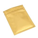 100 Glossy Gold Two-Sided Aluminum Mylar Zip-Lock Flat Style Bags Outer Size 7.5x10cm (3x4