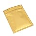 100 Glossy Gold Two-Sided Aluminum Mylar Zip-Lock Flat Style Bags Outer Size 7.5x10cm (3x4