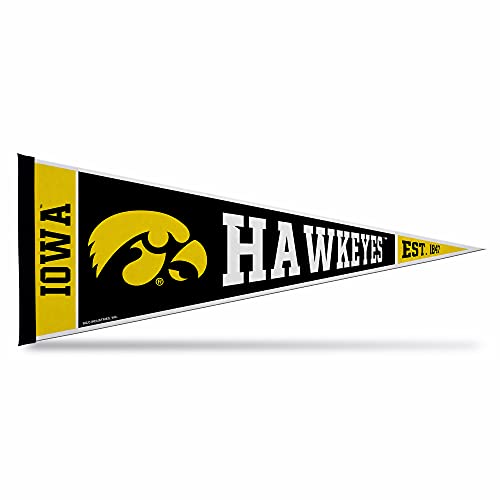 Rico Industries NCAA Iowa Hawkeyes Exclusive 12 x 30 Felt Wall Decor Pennant - Great for Home/Bed Room/Man Cave Decor
