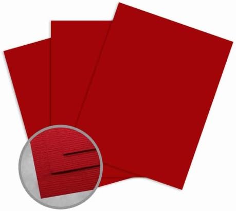 Treasures Cardinal Red Card Stock - 8 1/2 x 11 in 80 lb Cover Textured 25 per Package