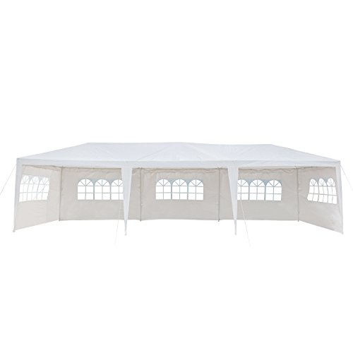 Z ZTDM 10' x30' Outdoor Canopy Tent,Party Wedding Gazebo Pavilion Patio Catering Event Dancing, Upgrade Tube Steel,w/8 Removable Sidewalls Free Stainless Stake and Nylon Ropes