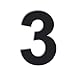 QT Modern House Number - LARGE 8 Inch BLACK - Stainless Steel (Number 3 Three), Floating Appearance, Easy to install and made of solid 304