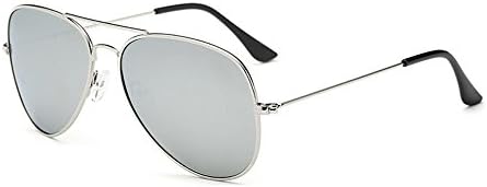 StarsDeer Aviator Full Silver Mirror Metal Frame Sunglasses (Silver, mercury)