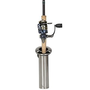 Attwood Marine 66364-7 Support De Tige 0 ° Ovale Ouvert Noir SÉrie Standard-2″diamÈtre X 7-1/2″ Longueur, 2-inch