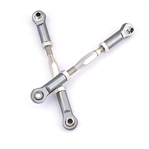 Hosim Front Rear RC Turnbuckles & Camber Linkage Rod - 2PCS Aluminum 83-97mm Adjustable Steering Servo Link for 1/10 Traxxas Slash 4x4 5807 Stampede RC Cars Upgraded Hop up Parts (Titanium)