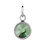 Loving Family Sterling Silver Mothers Loving Embrace Peridot Lt. Green Swarovski Crystal Charm for August