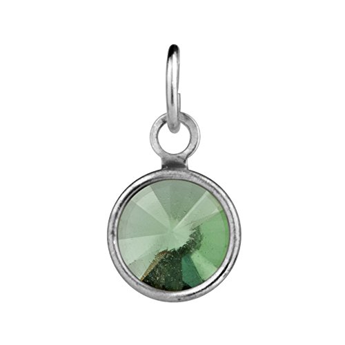 Loving Family Sterling Silver Mothers Loving Embrace Peridot Lt. Green Swarovski Crystal Charm for August