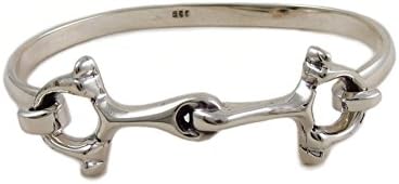 Horse Snaffle 925 Sterling Silver Riding Bit Bracelet Cuff