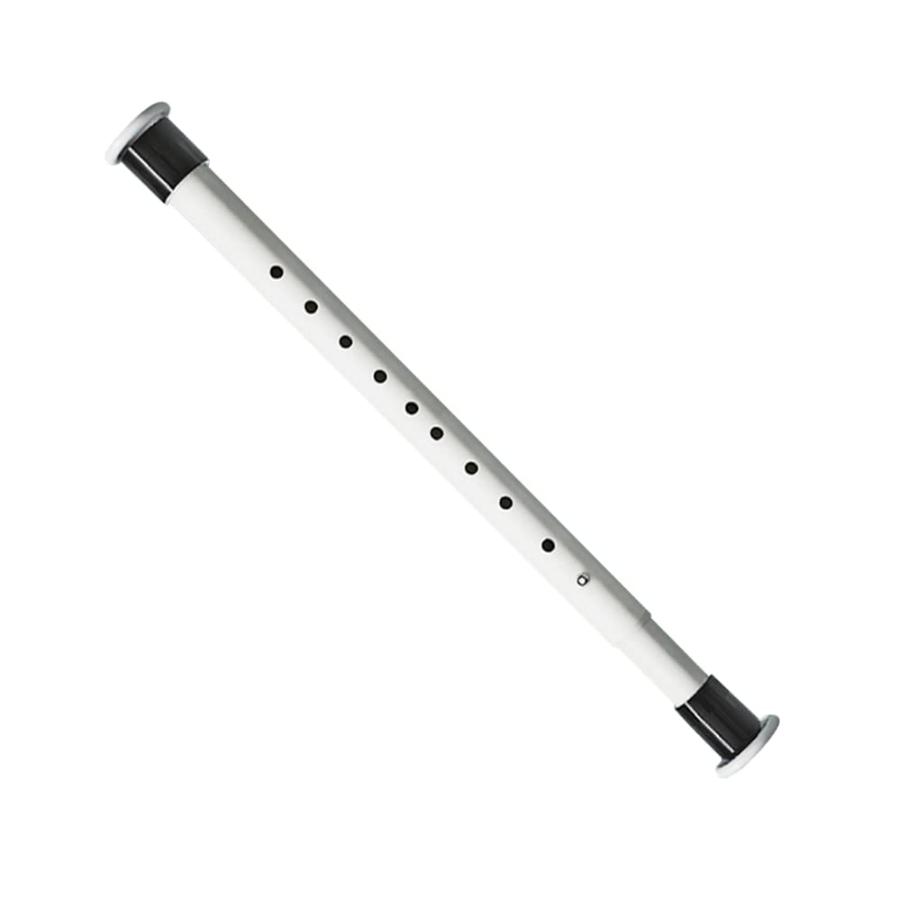 Hershii White Adjustable Shower Curtain Rod Spring Tension Pole Extendable Wardrobe Rail Clothing Hanger Telescopic Bar for Bathroom Closet Window RV Doorway 110-160cm