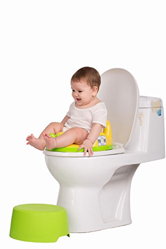 Kidsmile Potty Training Seat For Boys and Girls, Non-Slip and Sturdy Baby Toilet Trainer, Travel Potties with 2 Easy Grip Button, Double Base Support Safe Potty Ring for 6-48 Month, Blue Swan